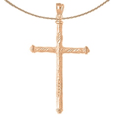 10K, 14K or 18K Gold Hollow Latin Cross Pendant