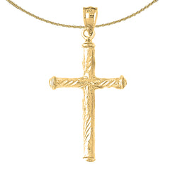 Anhänger mit hohlem lateinischen Kreuz aus 14-karätigem oder 18-karätigem Gold