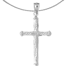 Colgante de cruz latina hueca de oro de 14 quilates o 18 quilates