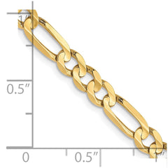 10K Yellow Gold 4.5mm Concave Figaro Chain