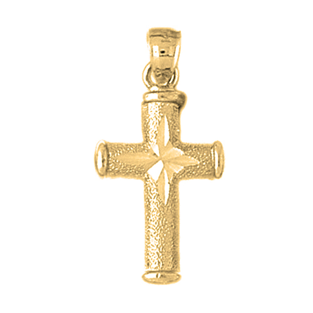 14K or 18K Gold Hollow Latin Cross Pendant