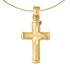 Anhänger mit hohlem lateinischen Kreuz aus 14-karätigem oder 18-karätigem Gold