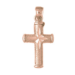 14K or 18K Gold Hollow Latin Cross Pendant