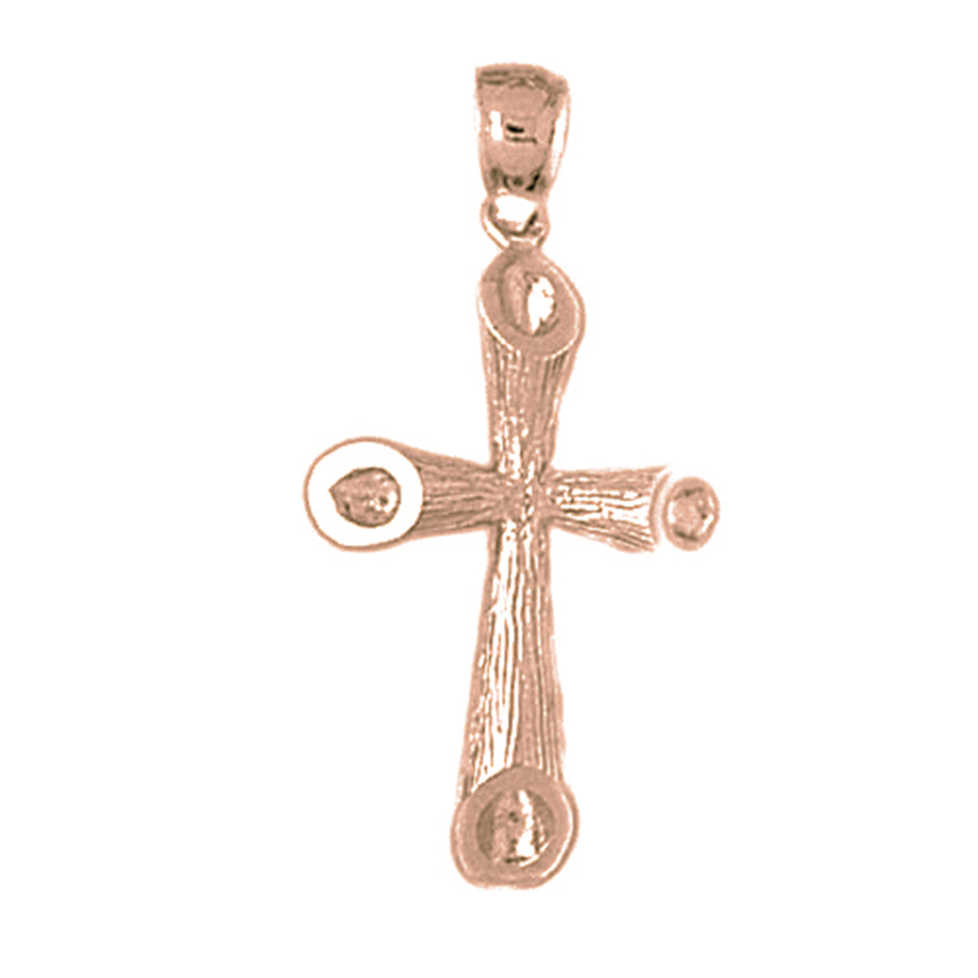 10K, 14K or 18K Gold Hollow Latin Cross Pendant