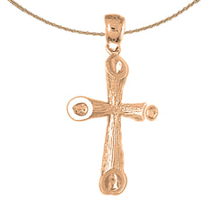 10K, 14K or 18K Gold Hollow Latin Cross Pendant