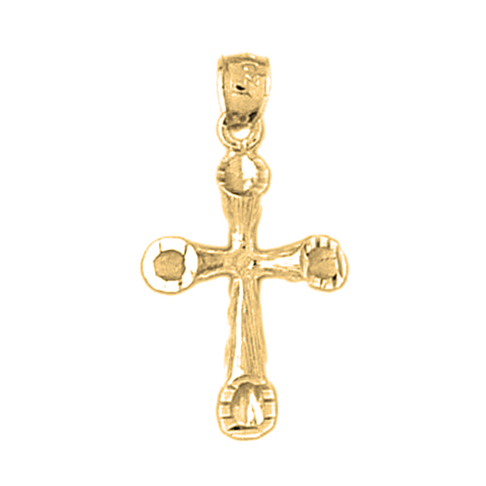 14K or 18K Gold Hollow Latin Cross Pendant