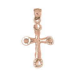 14K or 18K Gold Hollow Latin Cross Pendant