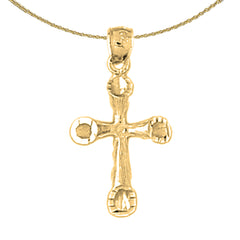 Colgante de cruz latina hueca de oro de 14 quilates o 18 quilates