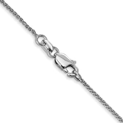 10K White Gold 1mm Diamond-cut Wheat Chain