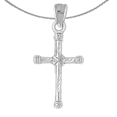 14K or 18K Gold Hollow Roped Cross Pendant