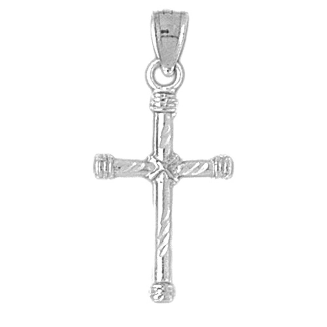 14K or 18K Gold Hollow Roped Cross Pendant