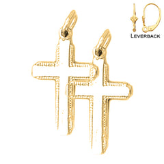 Aretes de Cruz Latina en Oro de 14K o 18K