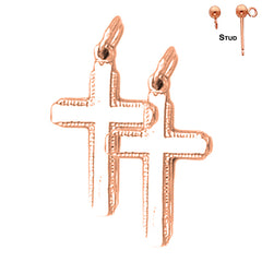 14K or 18K Gold Latin Cross Earrings