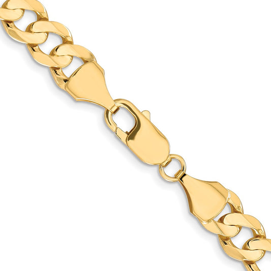 Cadena Figaro cóncava de oro amarillo de 10 quilates de 8,75 mm