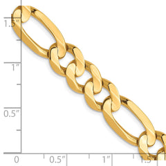 10K Yellow Gold 8.75mm Concave Figaro Chain