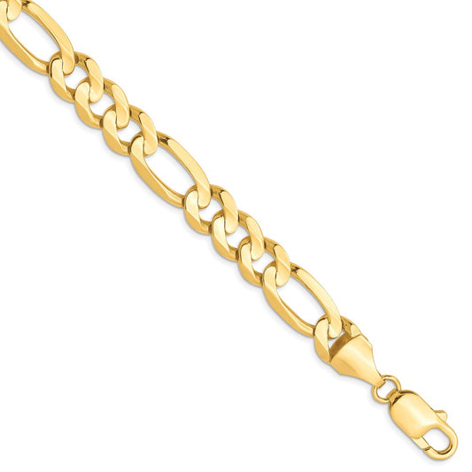 10K Yellow Gold 8.75mm Concave Figaro Chain