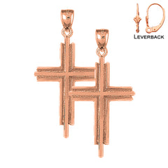 Aretes de Cruz Latina en Oro de 14K o 18K