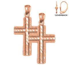 14K or 18K Gold Latin Cross Earrings