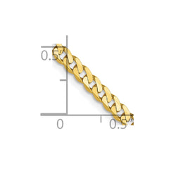 Flache, abgeschrägte Panzerkette aus 10 Karat Gelbgold, 2,4 mm