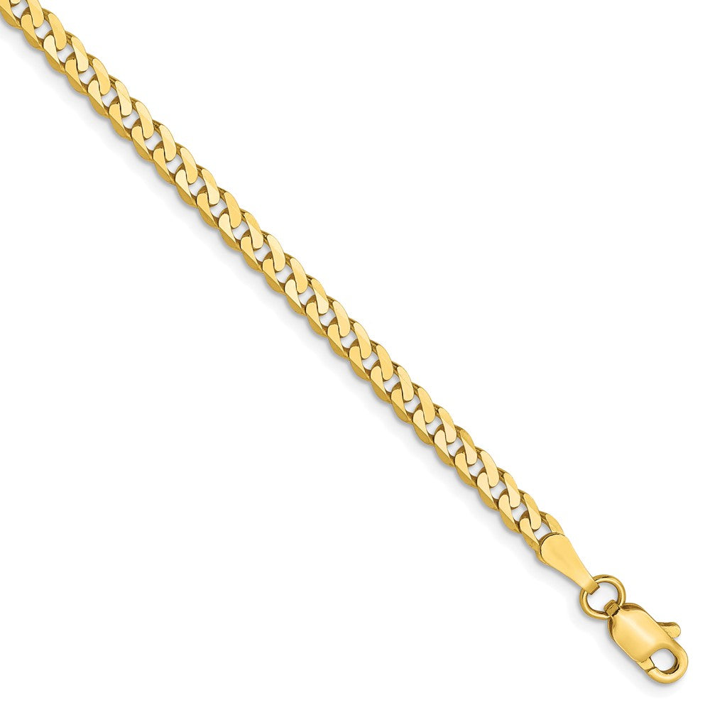 10K Yellow Gold 2.4mm Flat Beveled Curb Chain