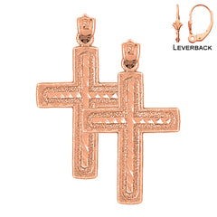 14K or 18K Gold Latin Cross Earrings