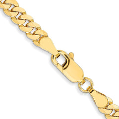 10K Yellow Gold 3.9mm Flat Beveled Curb Chain