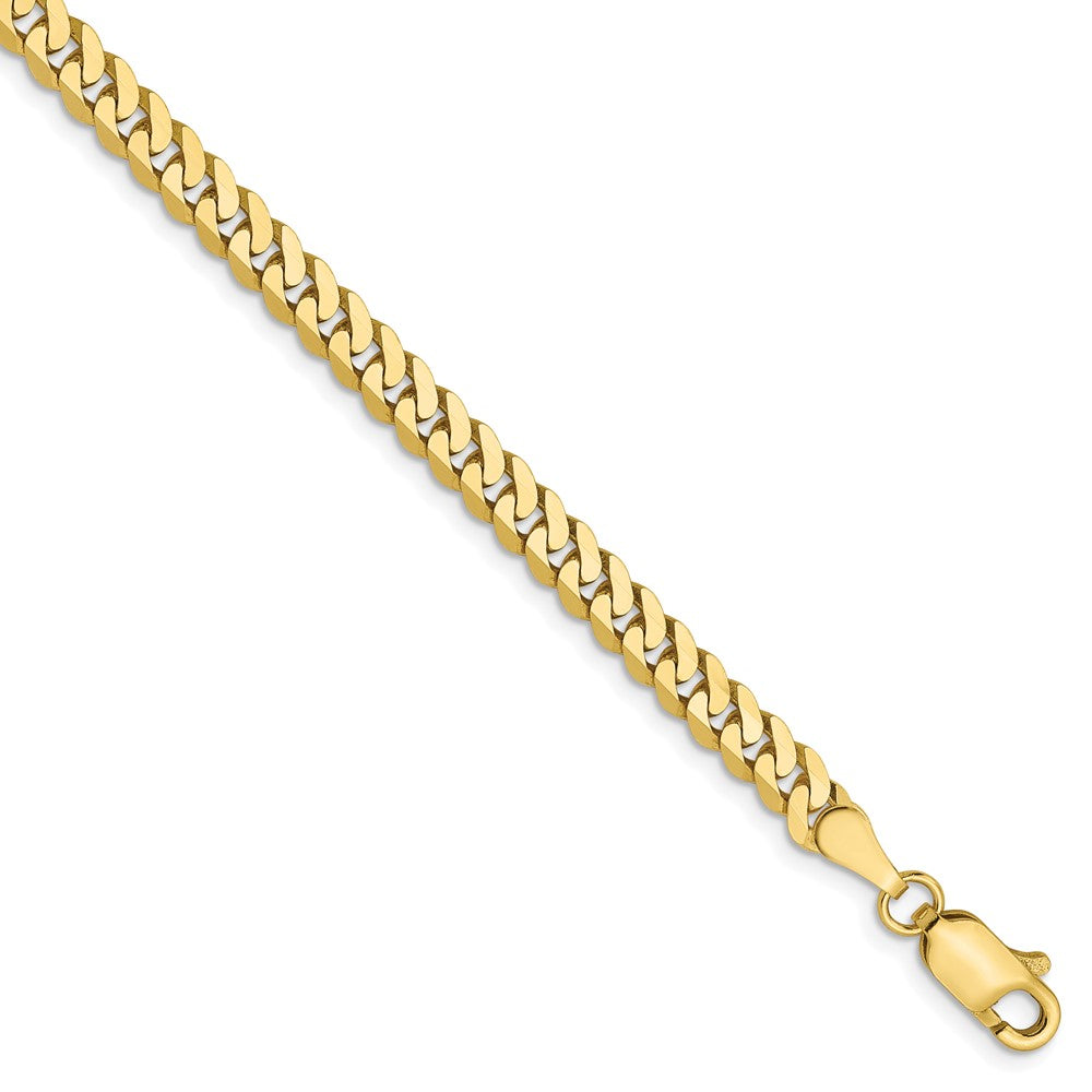 10K Yellow Gold 3.9mm Flat Beveled Curb Chain