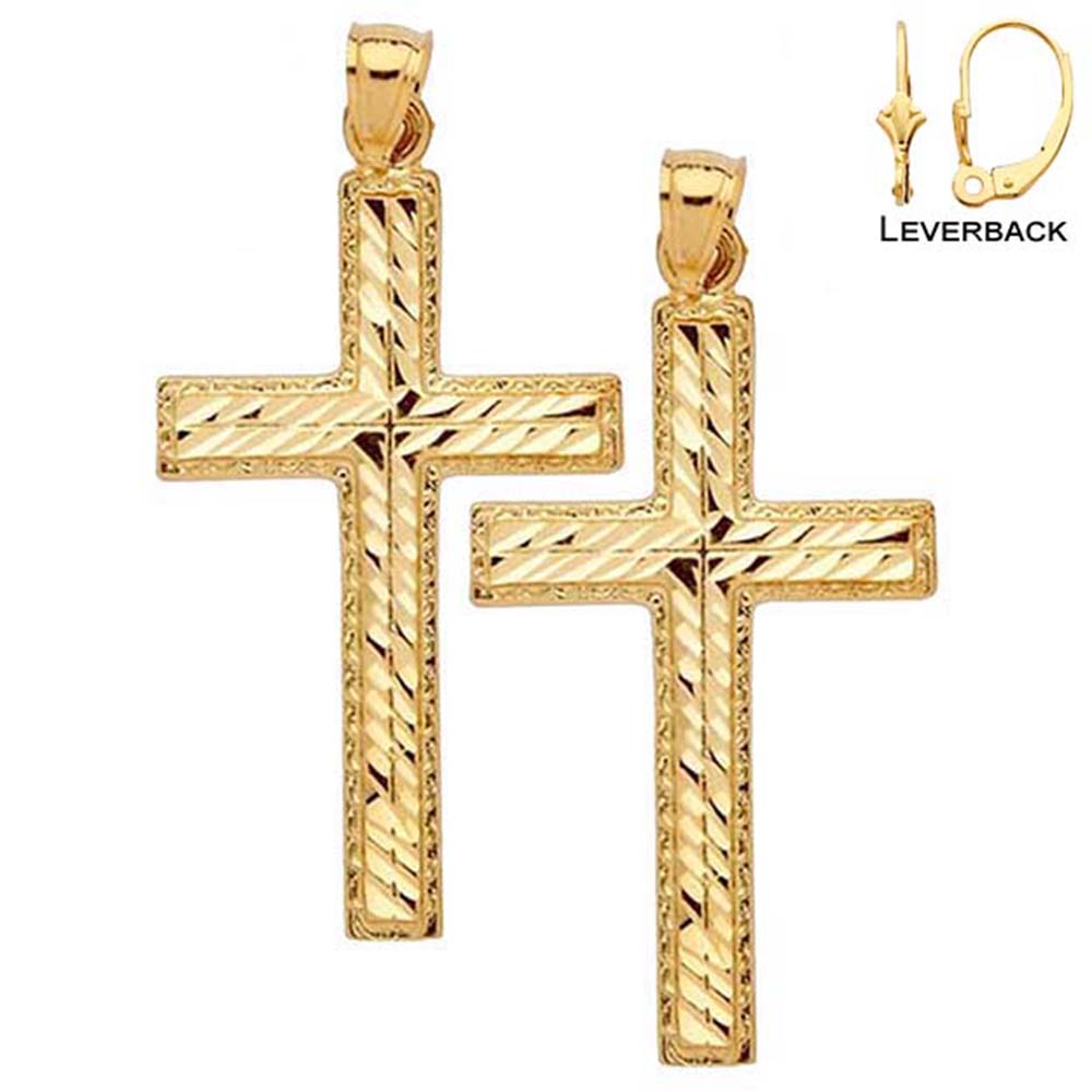 Aretes de Cruz Latina en Oro de 14K o 18K