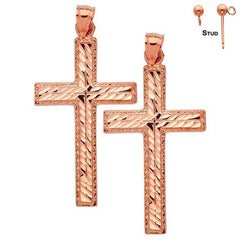 14K or 18K Gold Latin Cross Earrings