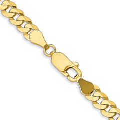 10K Yellow Gold 4.6mm Flat Beveled Curb Chain