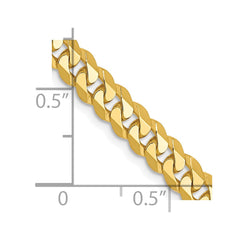 Flache, abgeschrägte Panzerkette aus 10 Karat Gelbgold, 4,6 mm