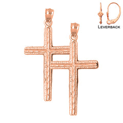 14K or 18K Gold Latin Cross Earrings