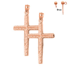 Aretes de Cruz Latina en Oro de 14K o 18K