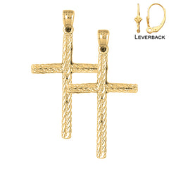 14K or 18K Gold Latin Cross Earrings