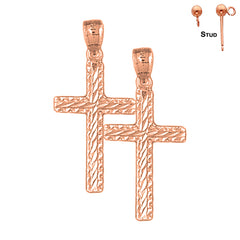 14K or 18K Gold Latin Cross Earrings