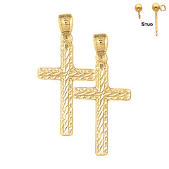 14K or 18K Gold Latin Cross Earrings