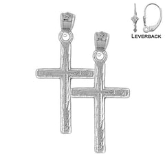 14K or 18K Gold Latin Cross Earrings