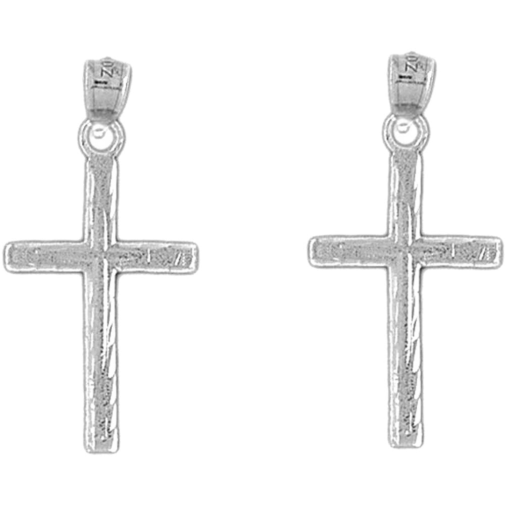 14K or 18K Gold 33mm Latin Cross Earrings