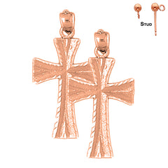 14K or 18K Gold Teutonic Cross Earrings