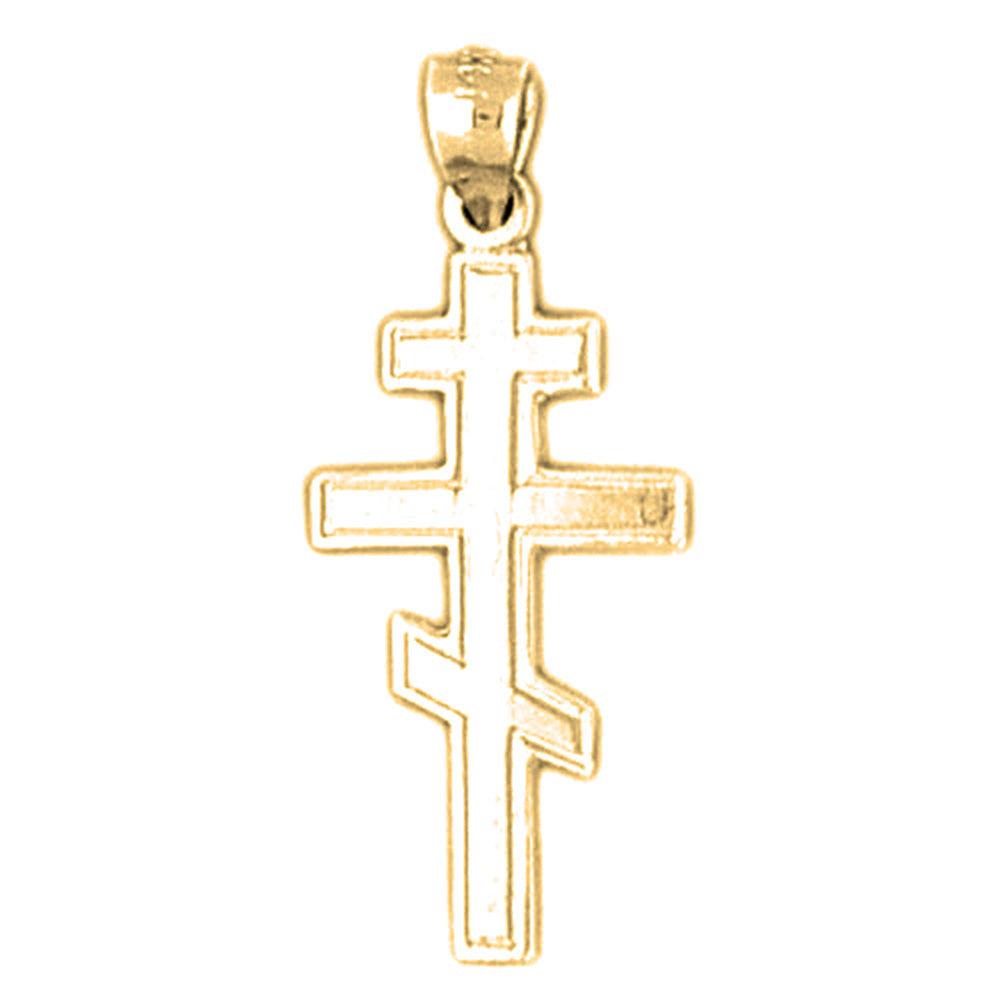 14K or 18K Gold Eastern Orthodox Cross Pendant