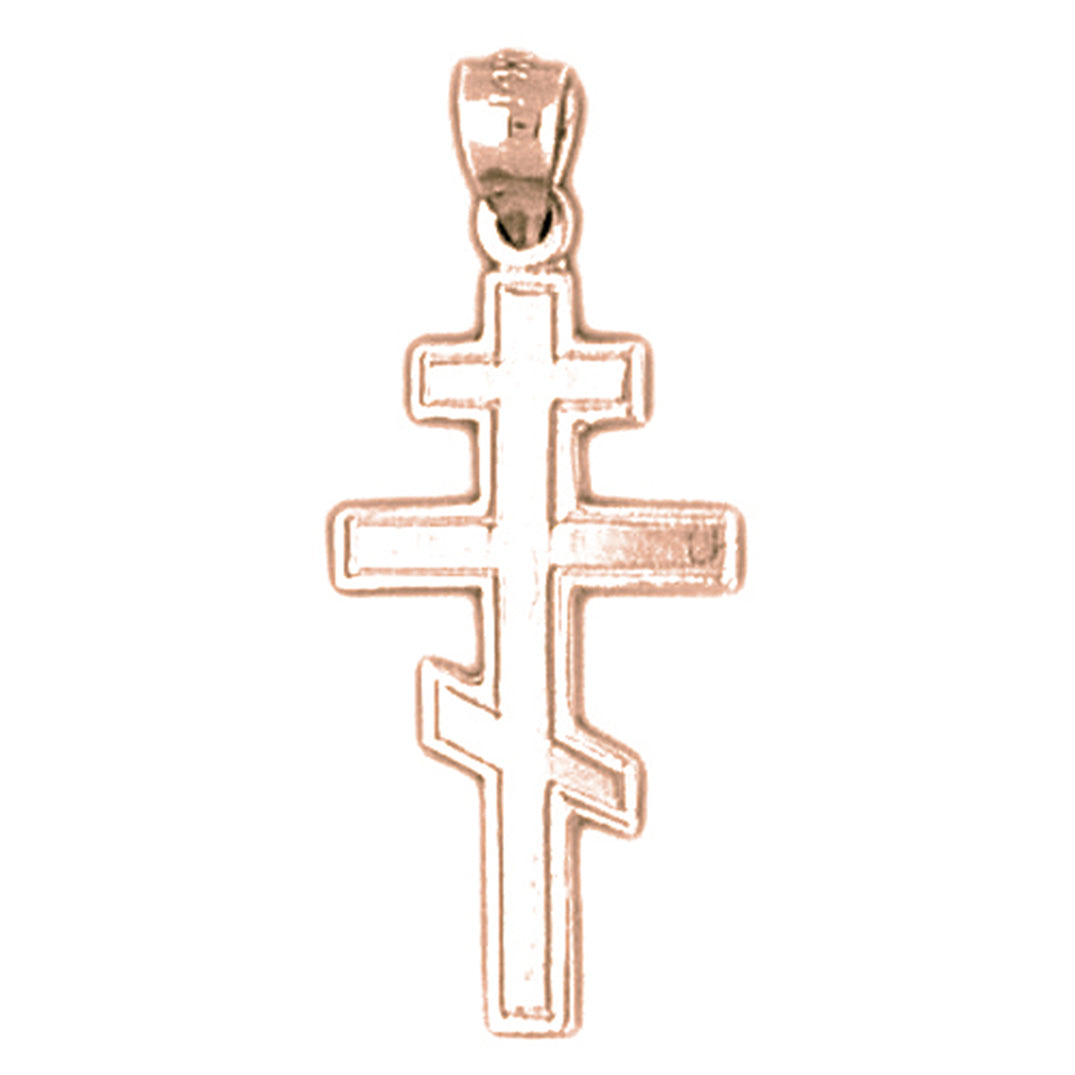 14K or 18K Gold Eastern Orthodox Cross Pendant