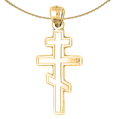 Colgante de cruz ortodoxa oriental de oro de 14 quilates o 18 quilates