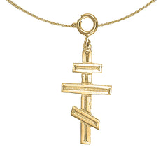 14K or 18K Gold Eastern Orthodox Cross Pendant