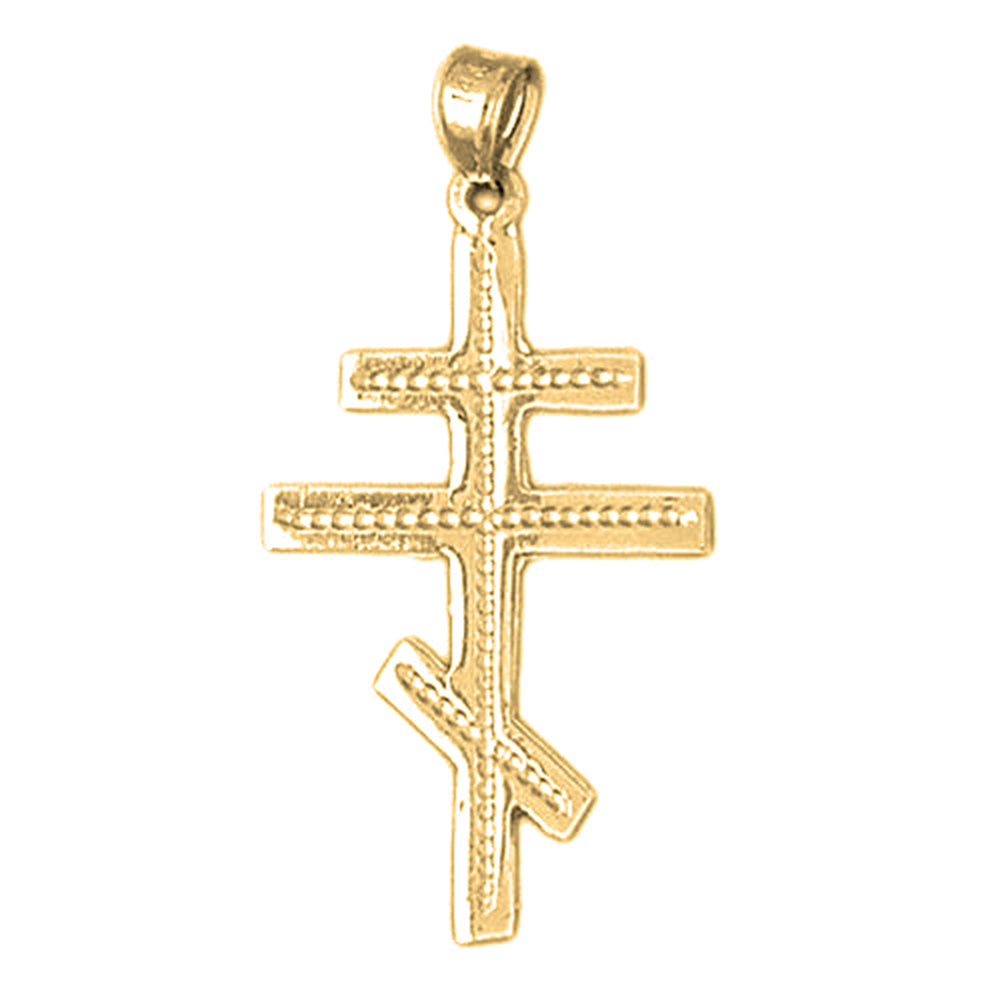 14K or 18K Gold Eastern Orthodox Cross Pendant