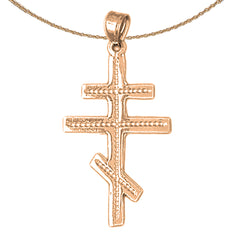 14K or 18K Gold Eastern Orthodox Cross Pendant