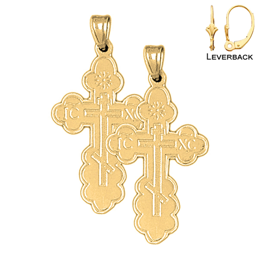 Pendientes Cruz de San Nicolás en Oro de 14K o 18K