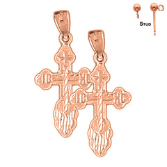 14K or 18K Gold St. Nicholas's Cross Earrings