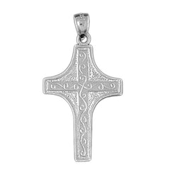 10K, 14K or 18K Gold Vine Cross Pendant