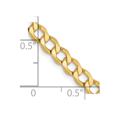 Halbmassive Panzerkette aus 10 Karat Gelbgold, 4,3 mm