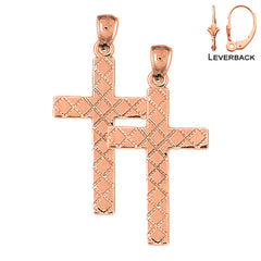 Aretes de Cruz Latina en Oro de 14K o 18K